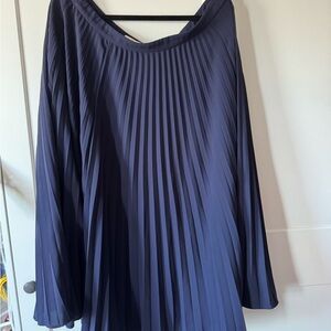 Boden Navy Pleated A-Line Skirt